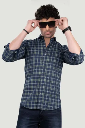 Georgiy Blue Cotton Check Shirt