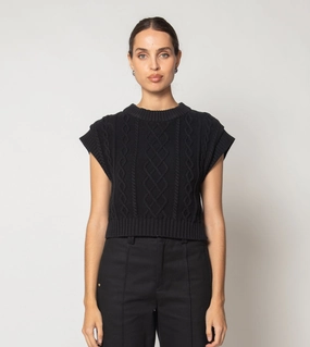 Gigi Cropped Sweater Vest | Black Everyday Essential