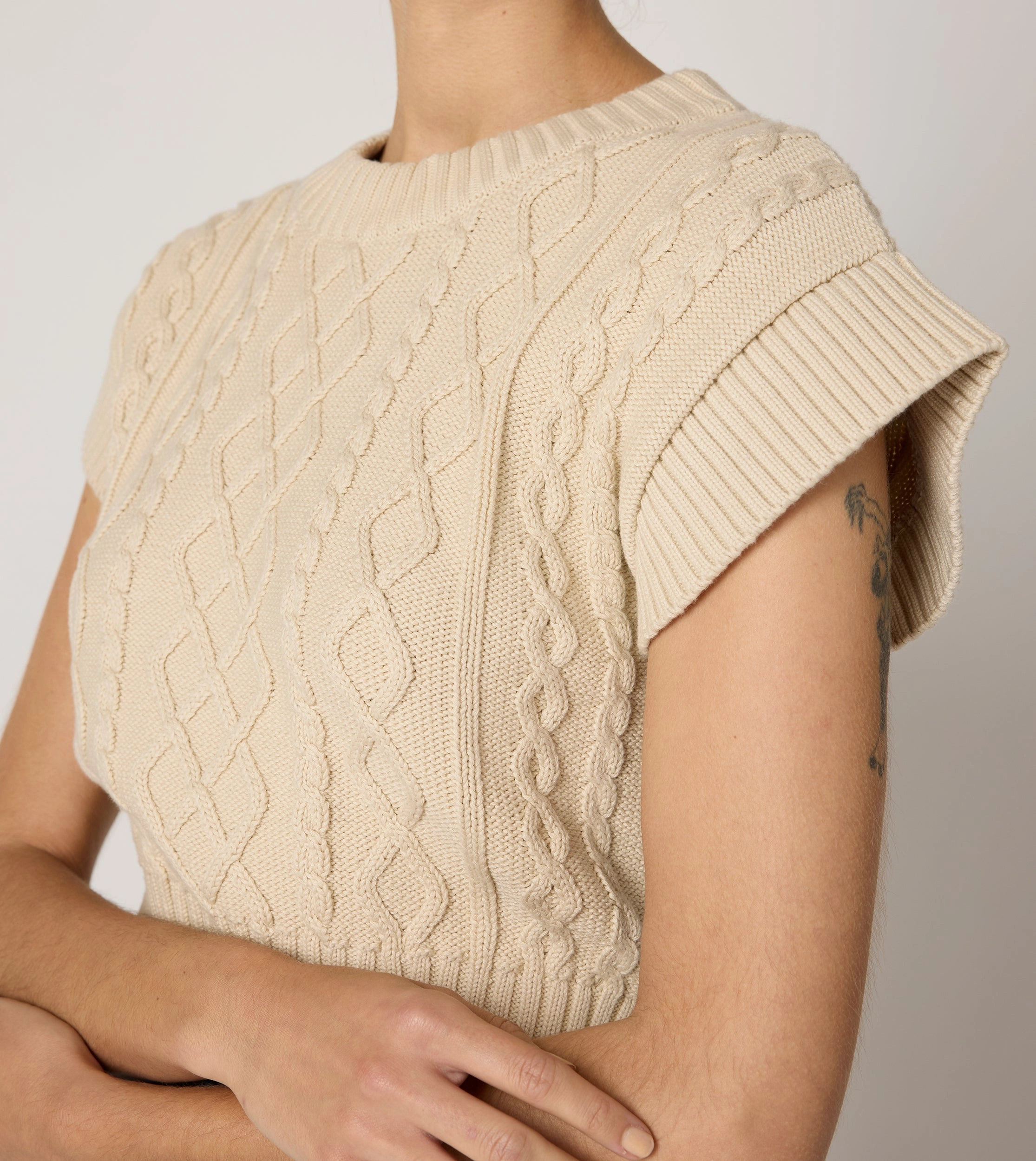Quick Layer Gigi Cropped Sweater Vest | Cream
