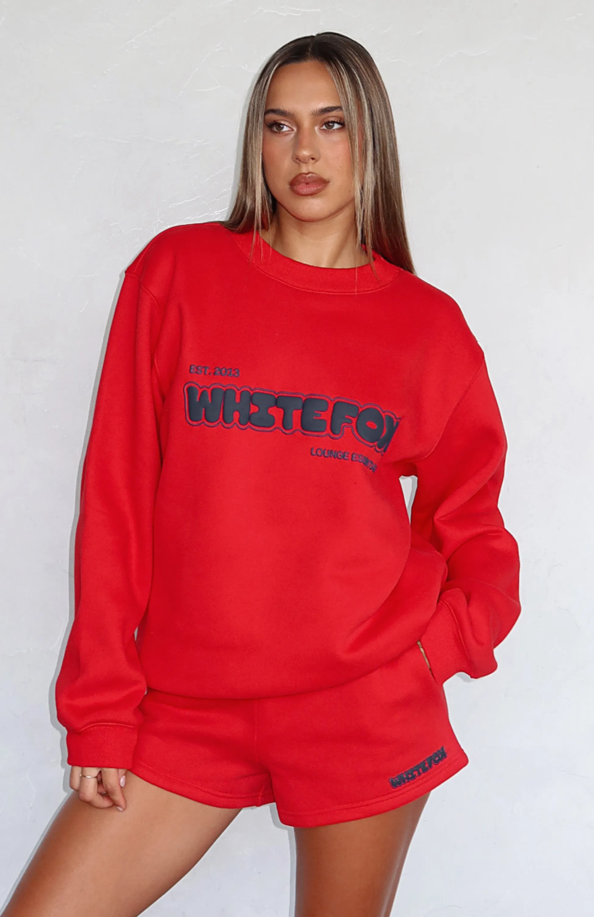 Give It A Try Oversized Sweater Red Work Outfit