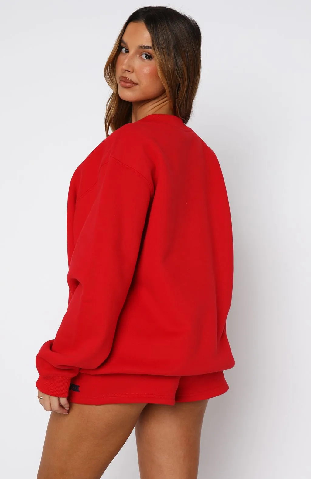 No Fuss Flexible Waistband Give It A Try Oversized Sweater Red