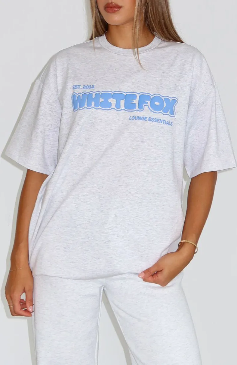 Give It A Try Oversized Tee Grey Marle Reinforced Shoulder Panels