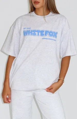 Give It A Try Oversized Tee Grey Marle Reinforced Shoulder Panels