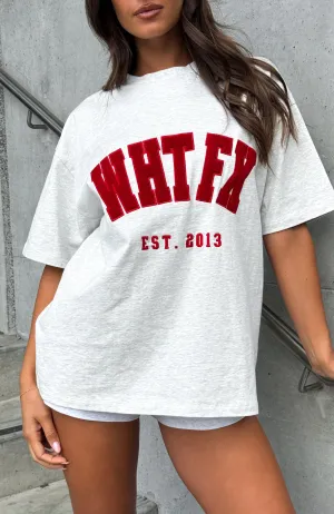 Mesh Panel Details TemperatureRegulatingLining Give It Away Oversized Tee Grey Marle/Red