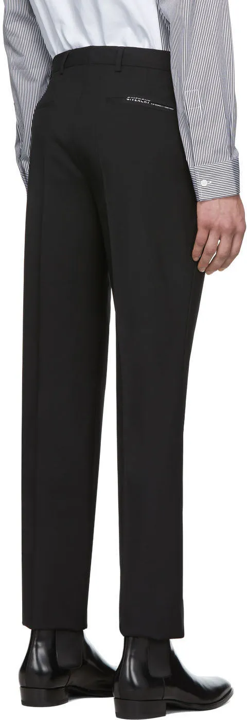 Givenchy Black Tape Detail Formal Trousers