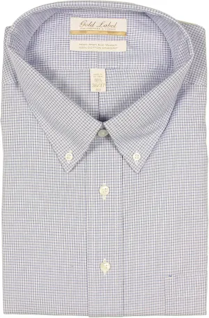 Gold Label Men's Non-Iron Wrinkle-Resistant Long Sleeve Dress Shirt with Button-Down Collar, Regular Sizes