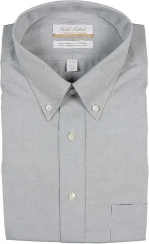 Gold Label Men's Non-Iron Wrinkle-Resistant Long Sleeve Dress Shirt with Button-Down Collar, Regular Sizes
