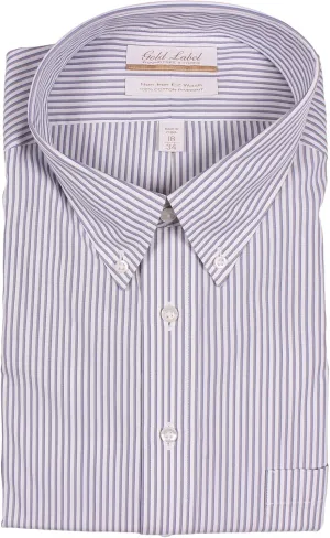 Gold Label Men's Non-Iron Wrinkle-Resistant Long Sleeve Dress Shirt with Button-Down Collar, Regular Sizes