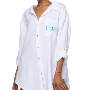 GOOD VIBES ESCAPE BUTTON UP