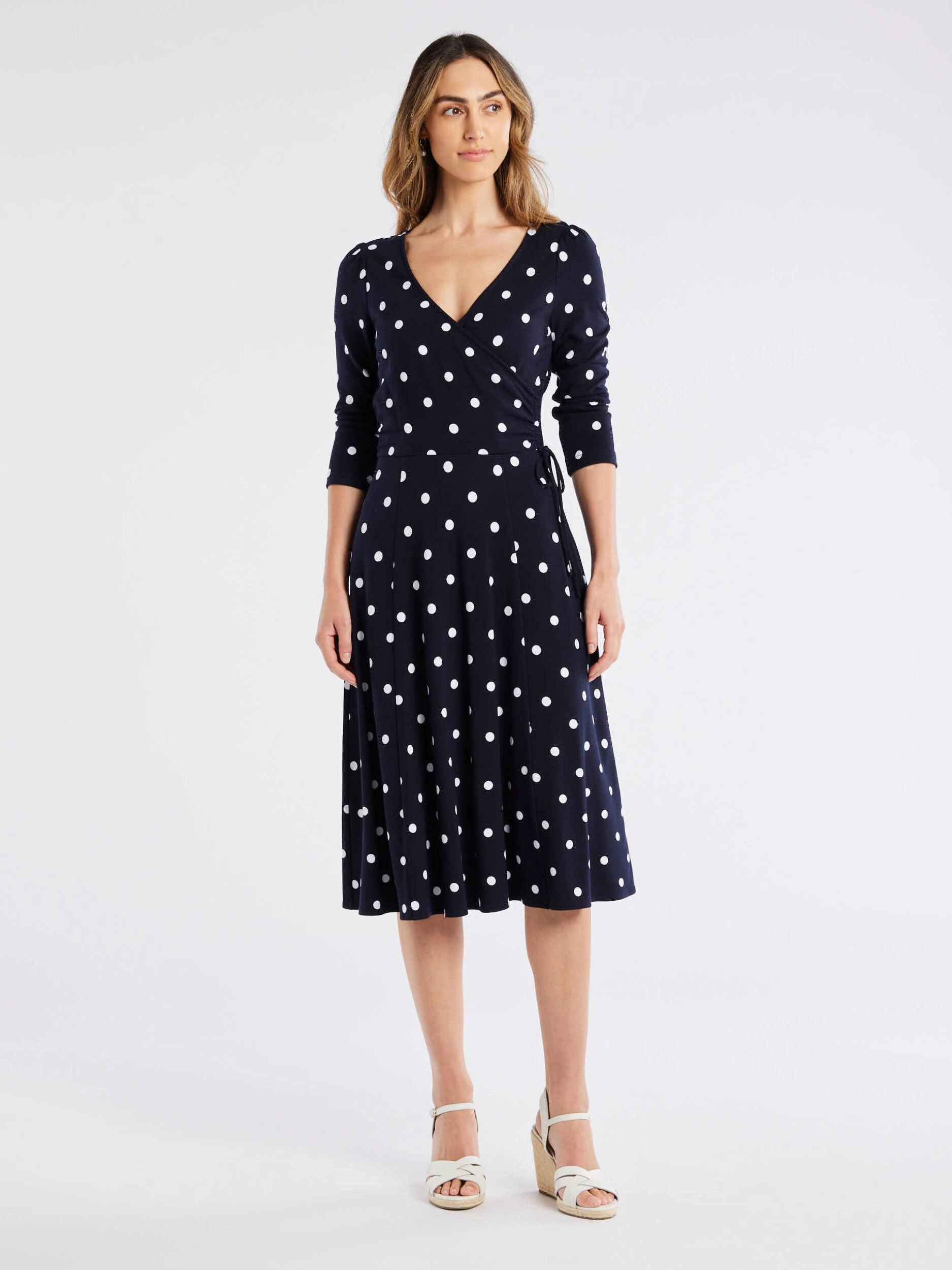 Good Spot Ponte Dress Statement Neck