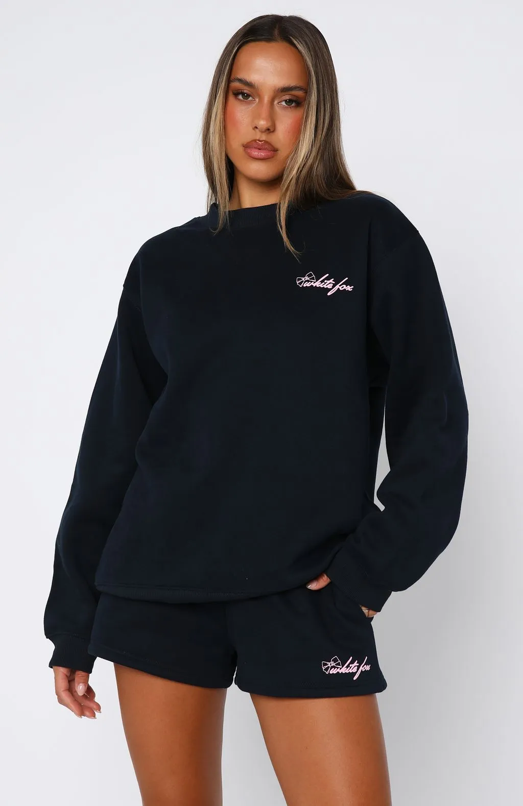 Got What You Need Oversized Sweater Dark Navy Balanced Stretch Structure
