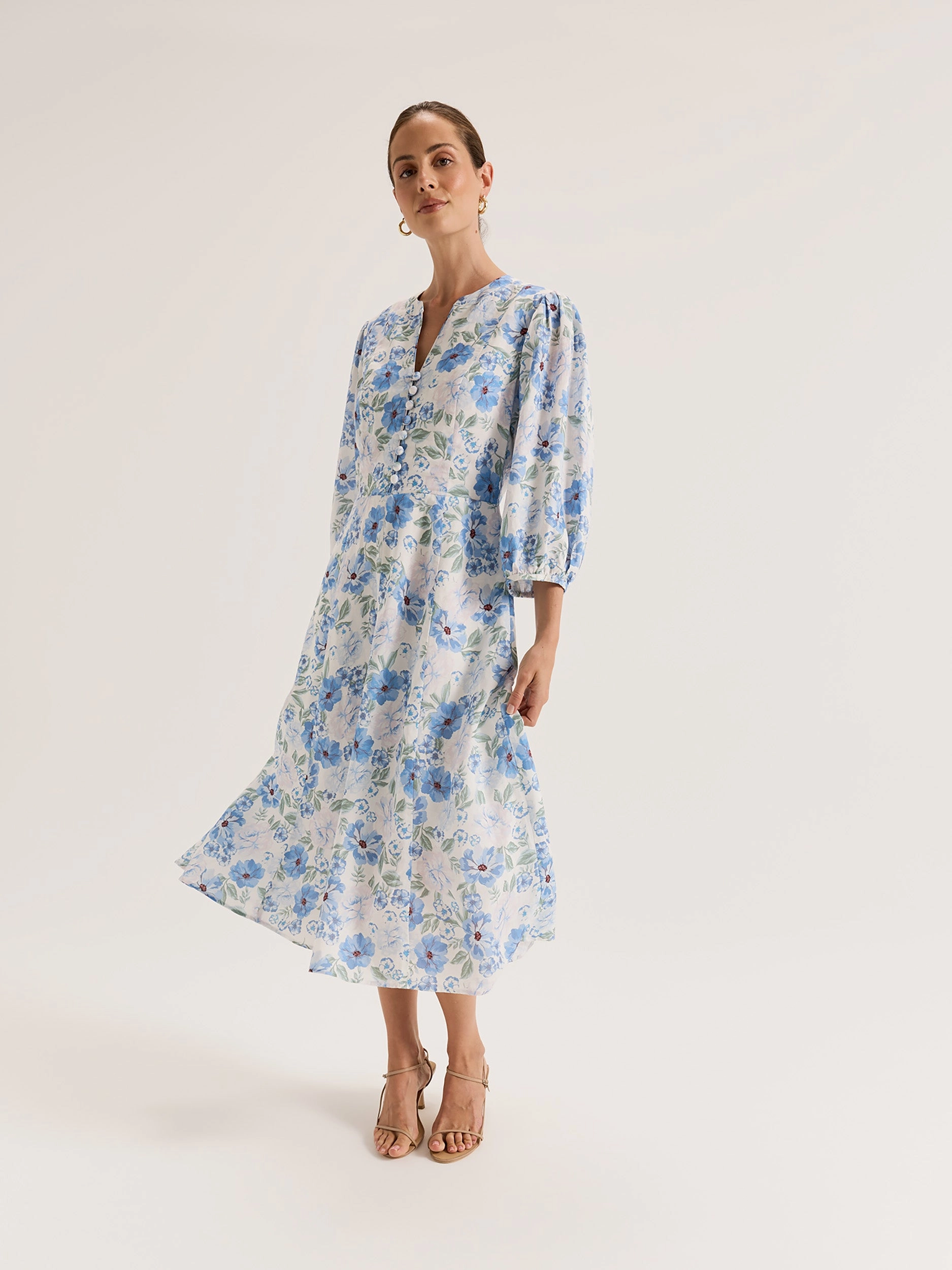Basic Shape Chelsea Floral Midi Dress