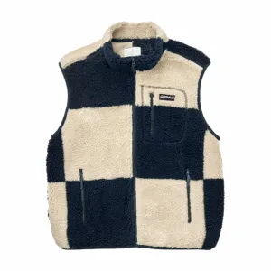 Gramicci Checkered Sherpa Vest (Natural/Navy Check)