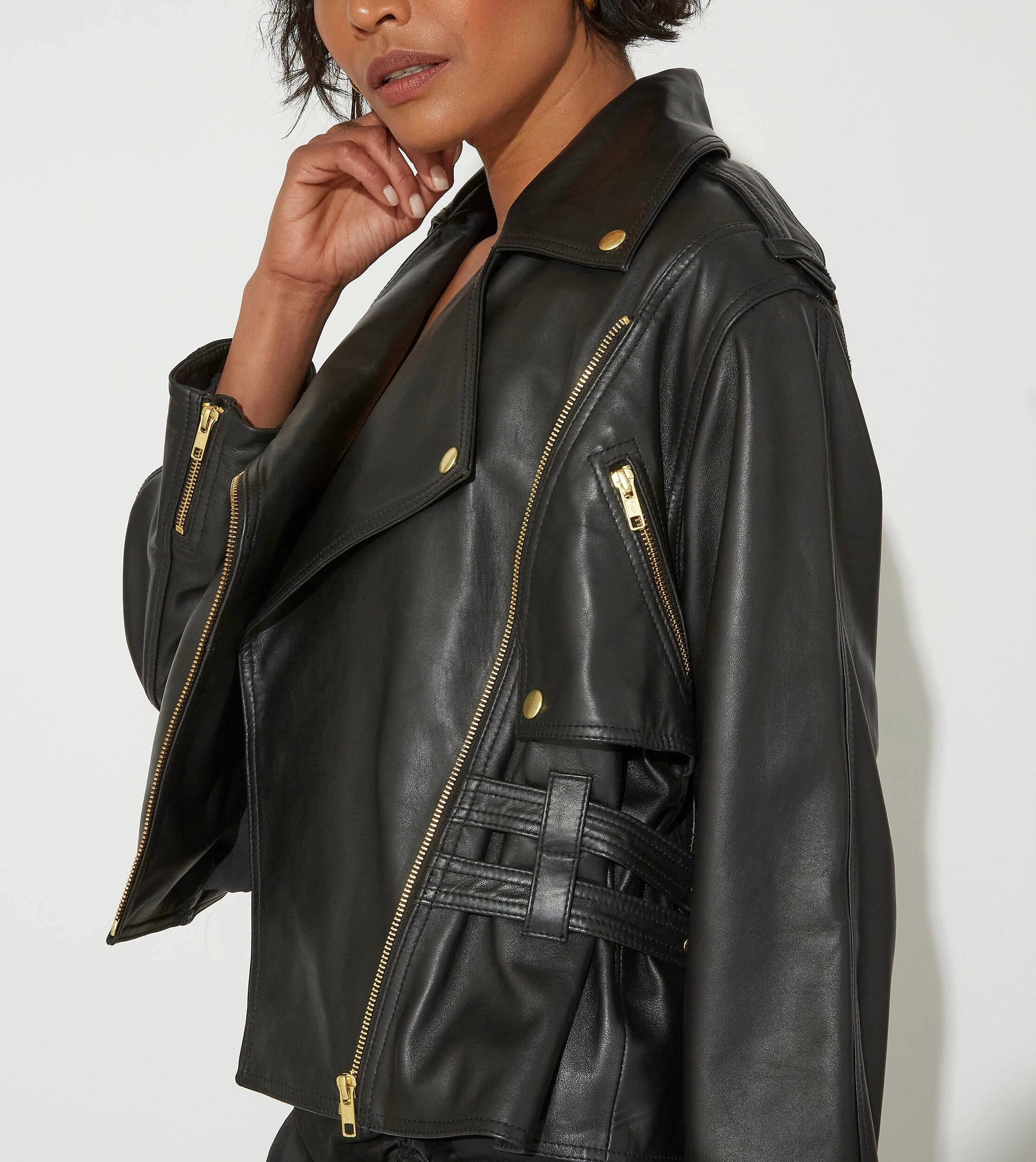 Sleek Design Maeve Leather Jacket | Black