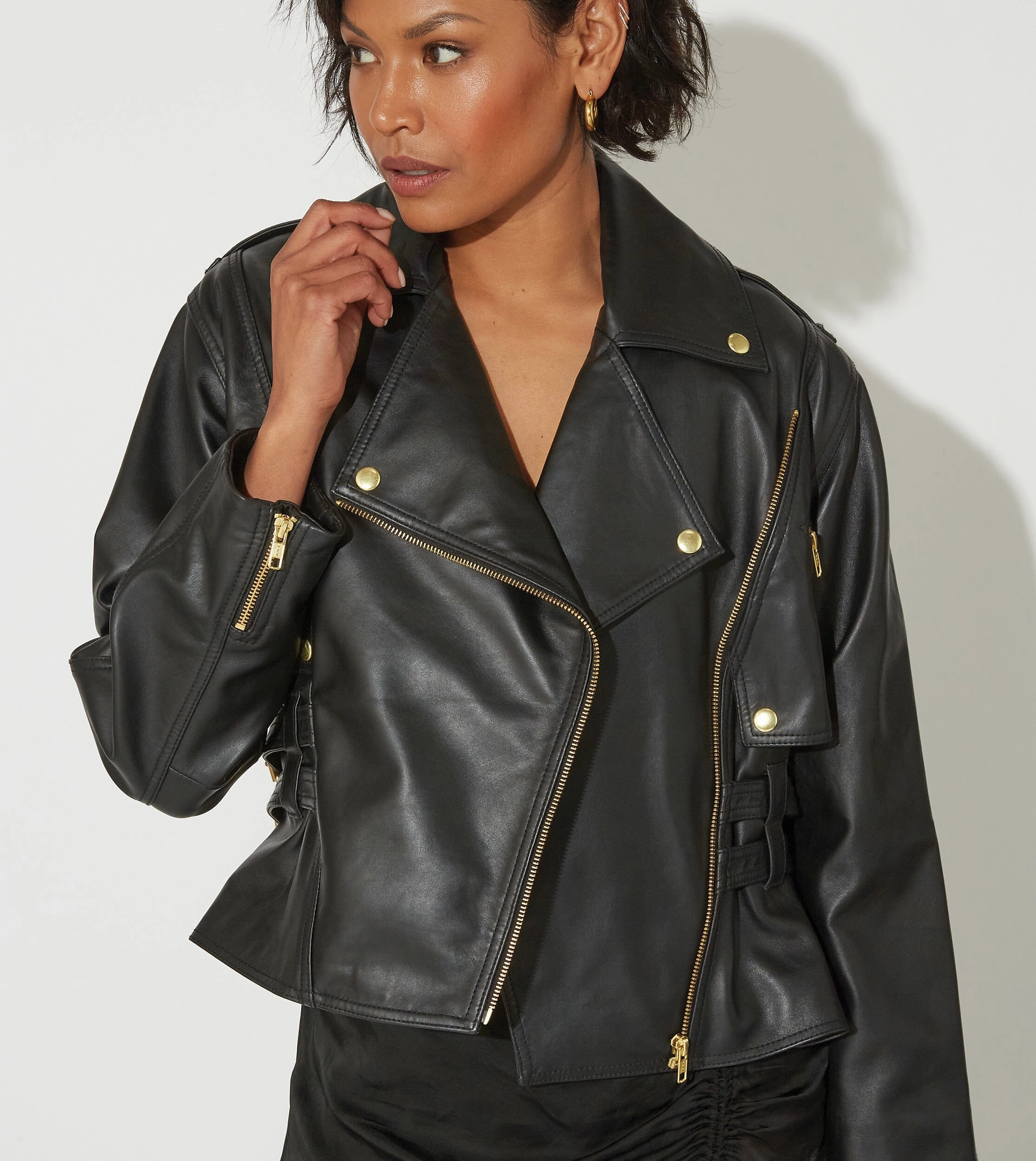 Maeve Leather Jacket | Black All-Day Wear Timeless Fit