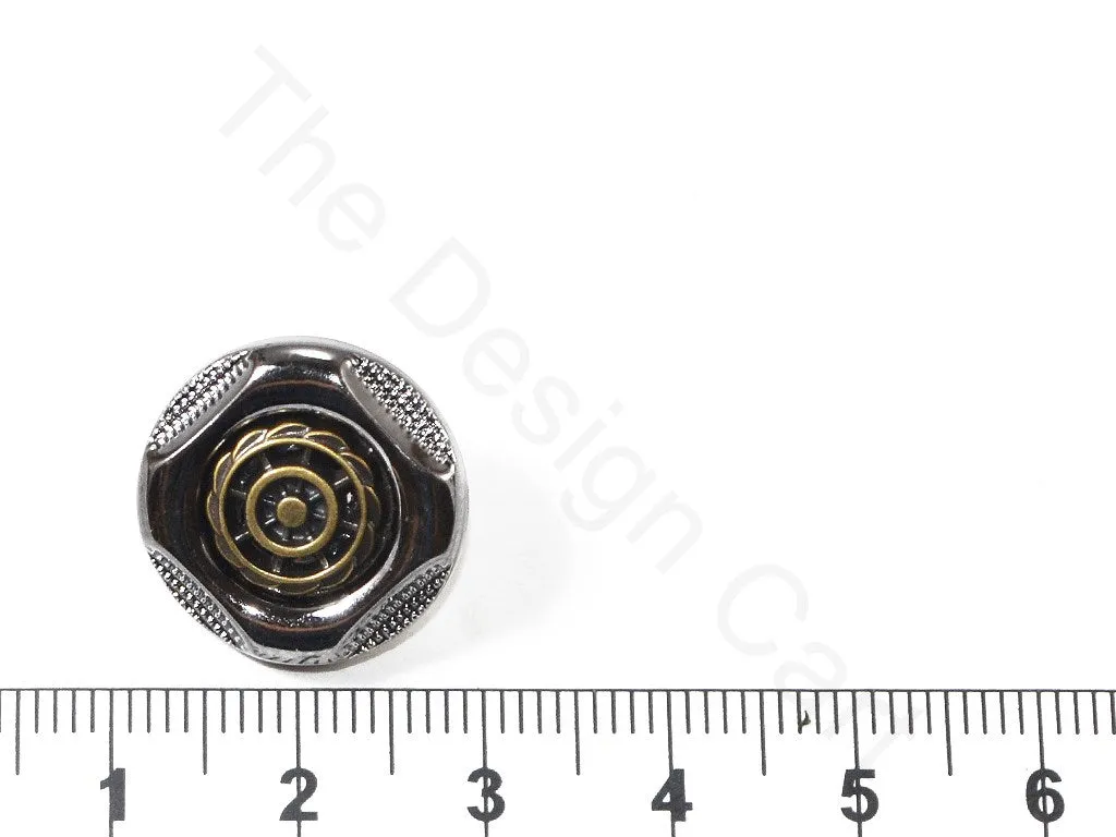 Gray Gold Wheel Acrylic Coat Buttons