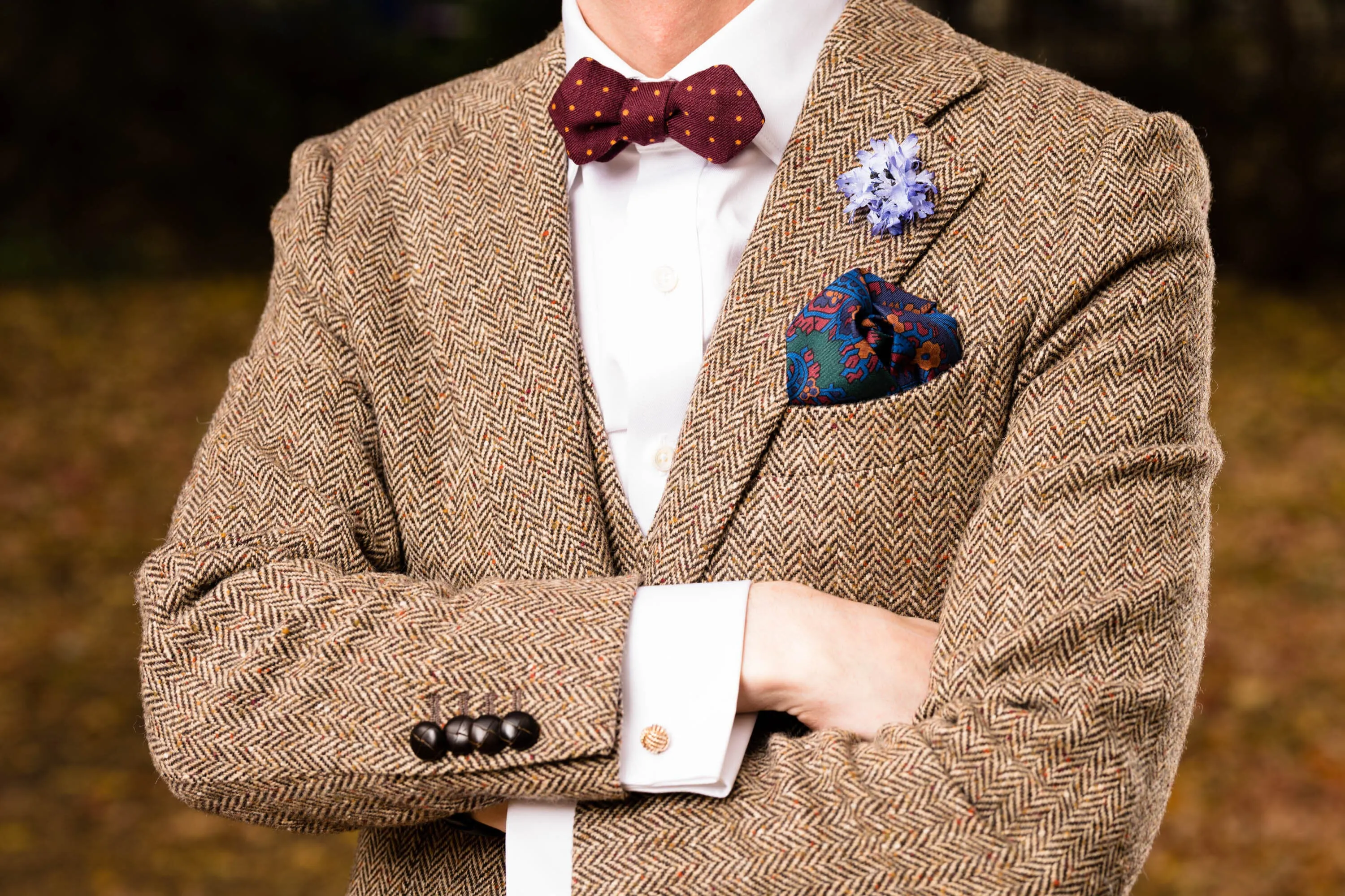 Green & Turquoise Paisley Madder Silk Pocket Square