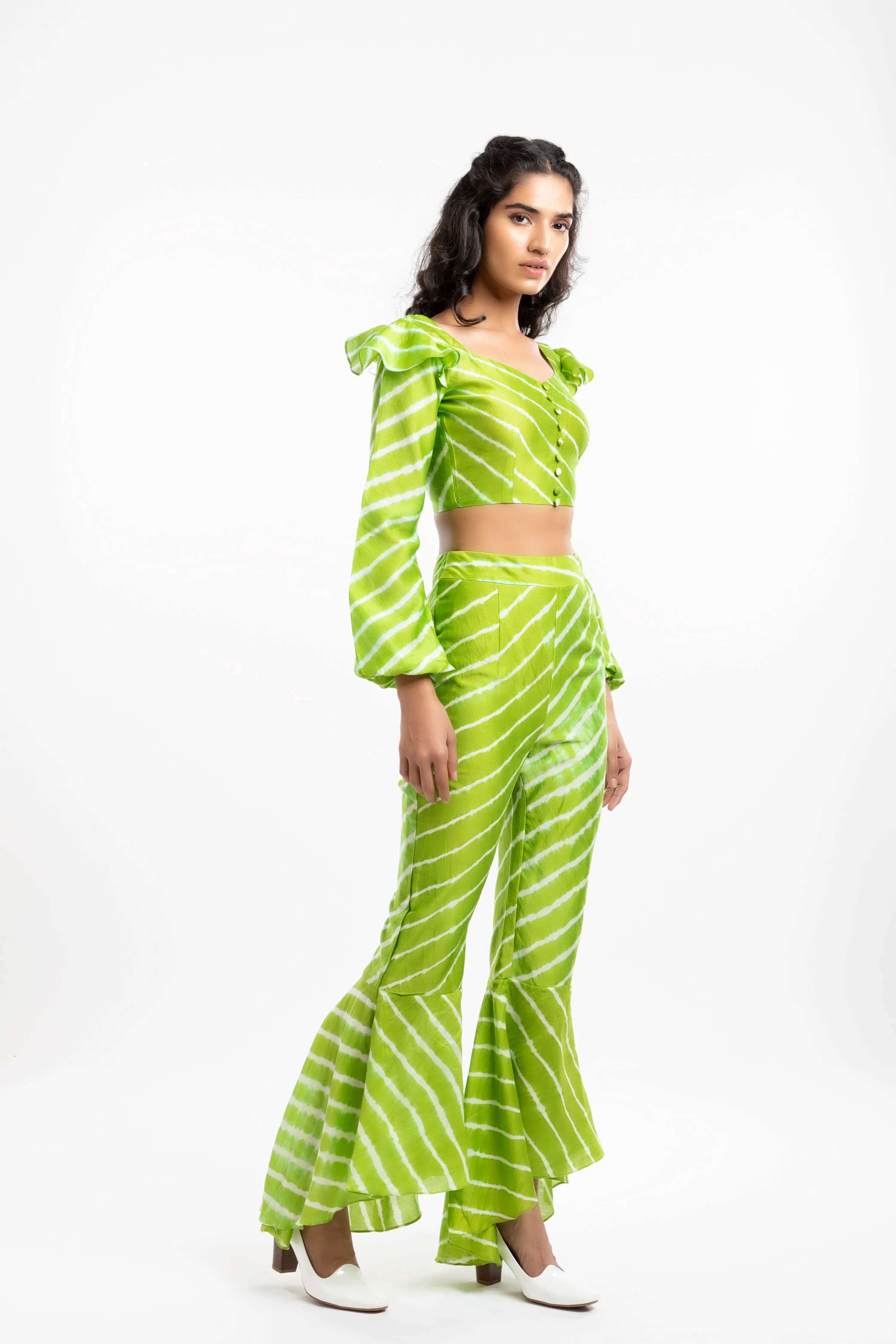 Green Box Pleated Trousers