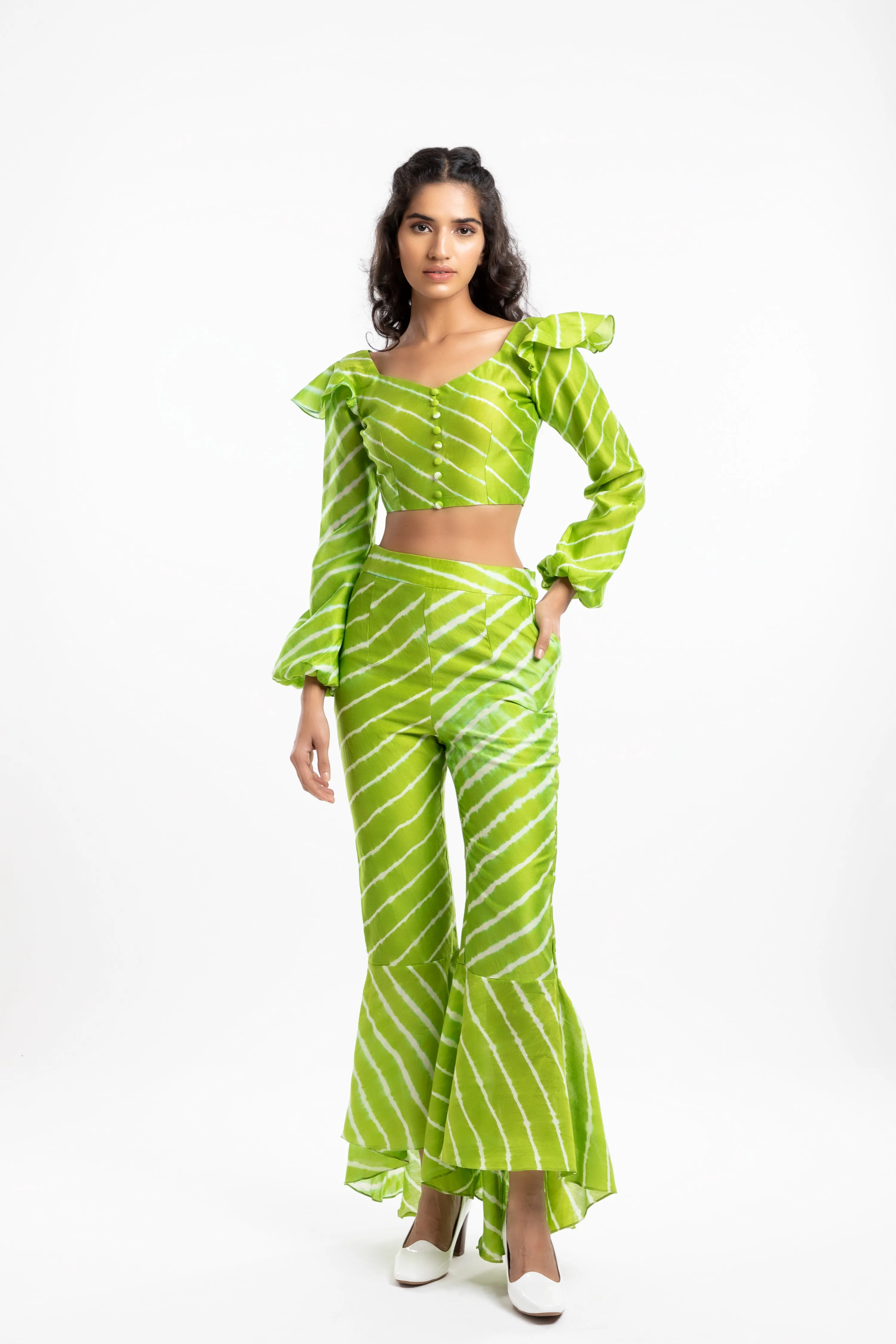 Green Box Pleated Trousers