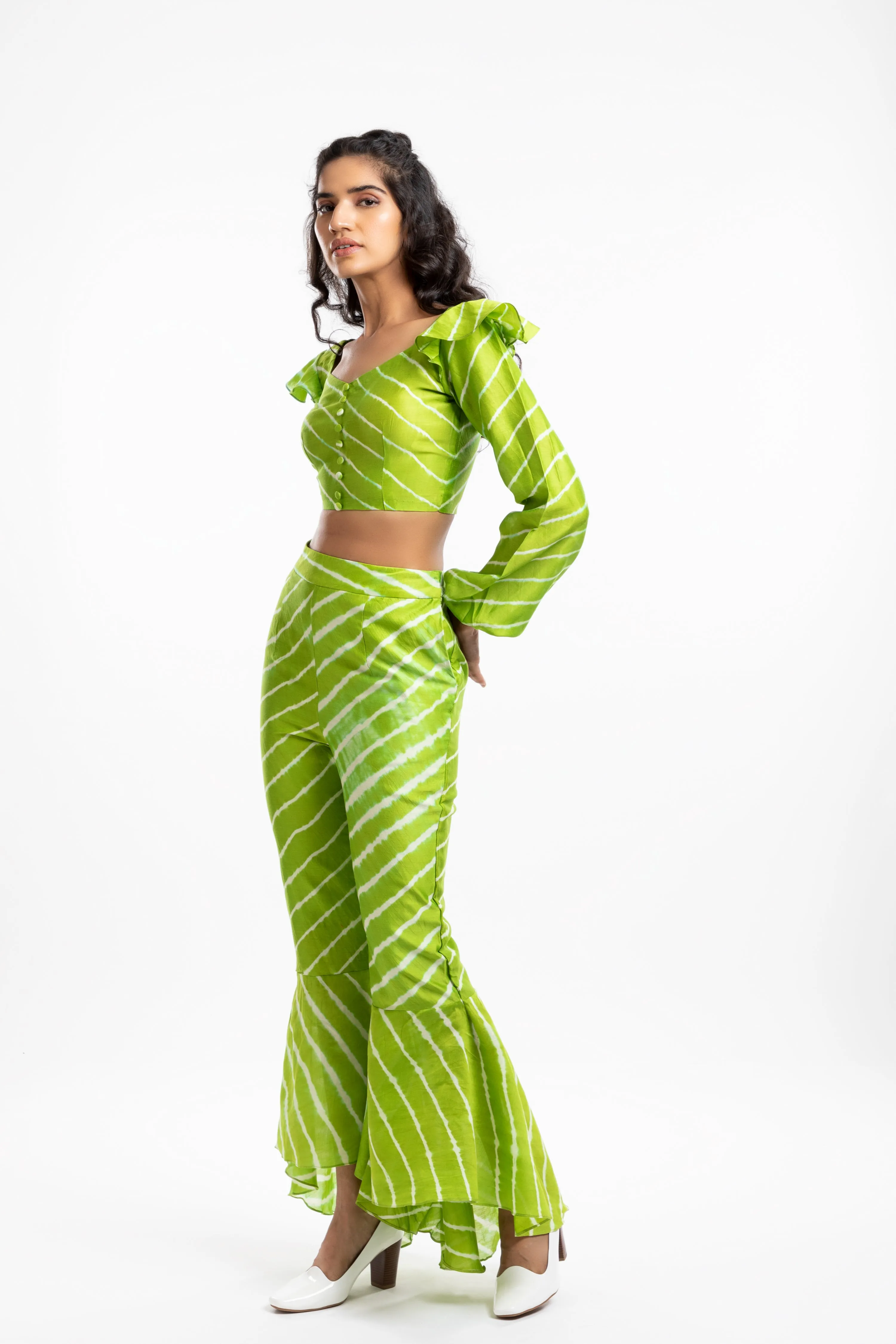 Green Box Pleated Trousers