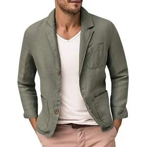 Green Linen Blazer