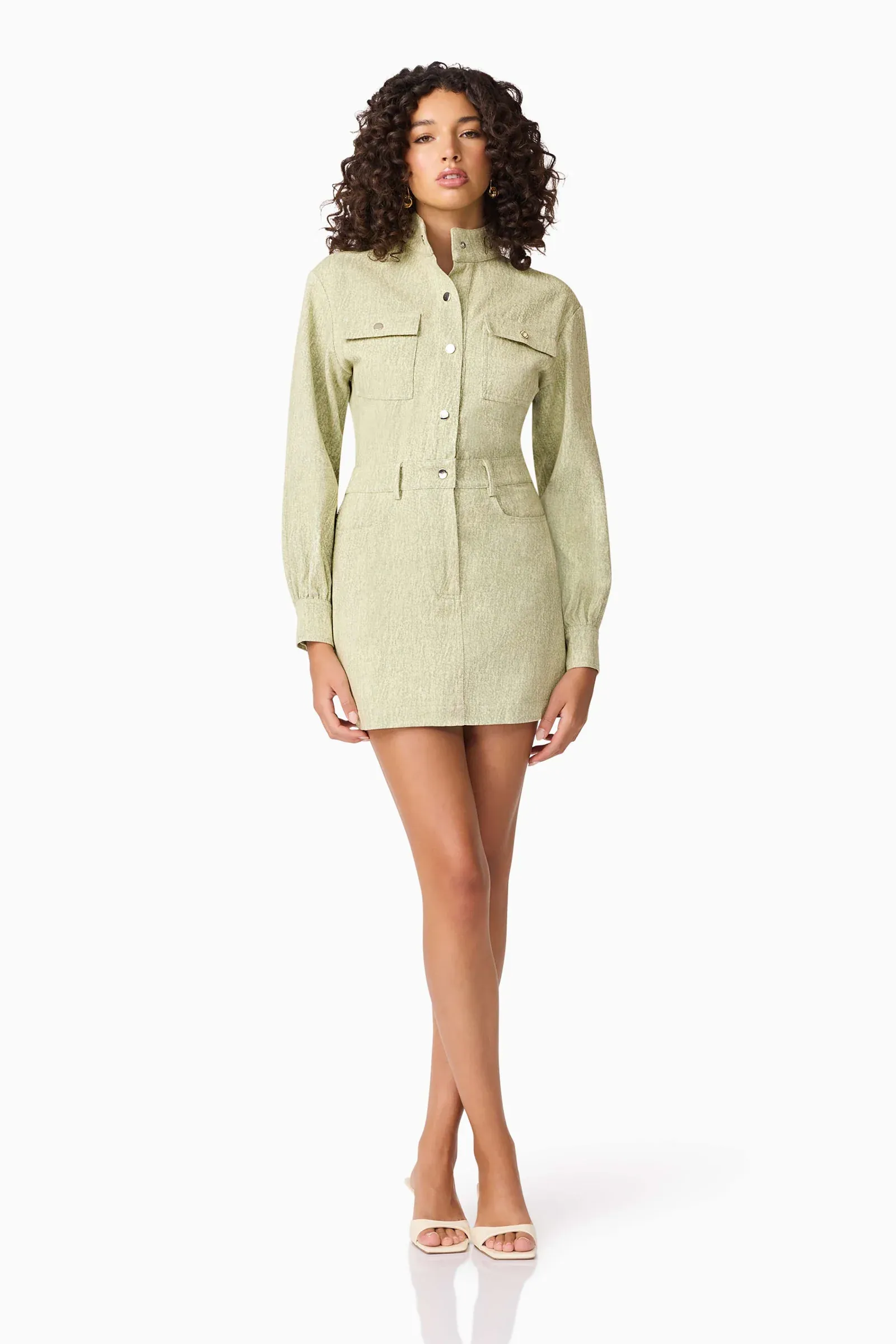 Gretal Mini Dress Natural Feel Balloon-Sleeve