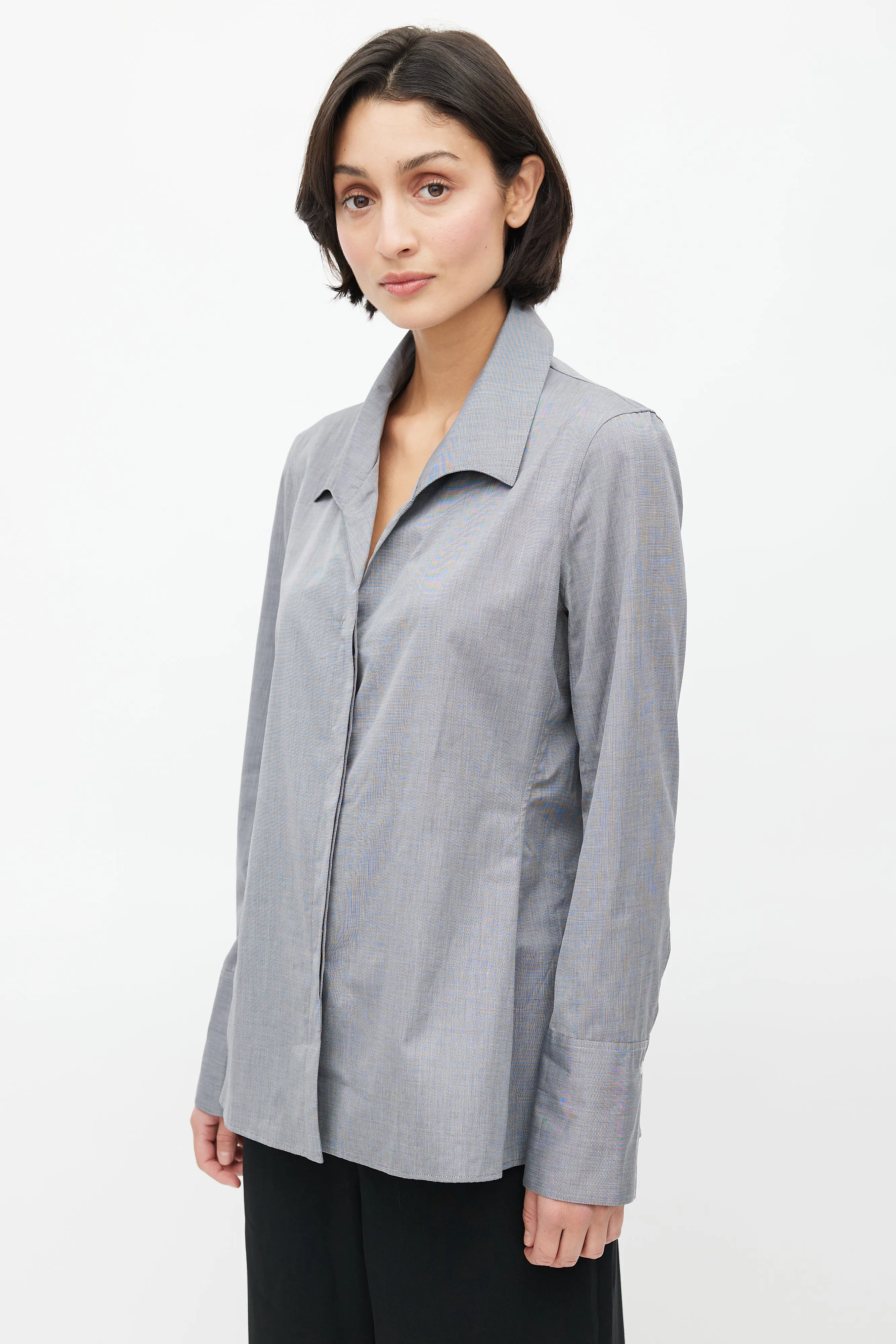 Grey French Cuff Shirt