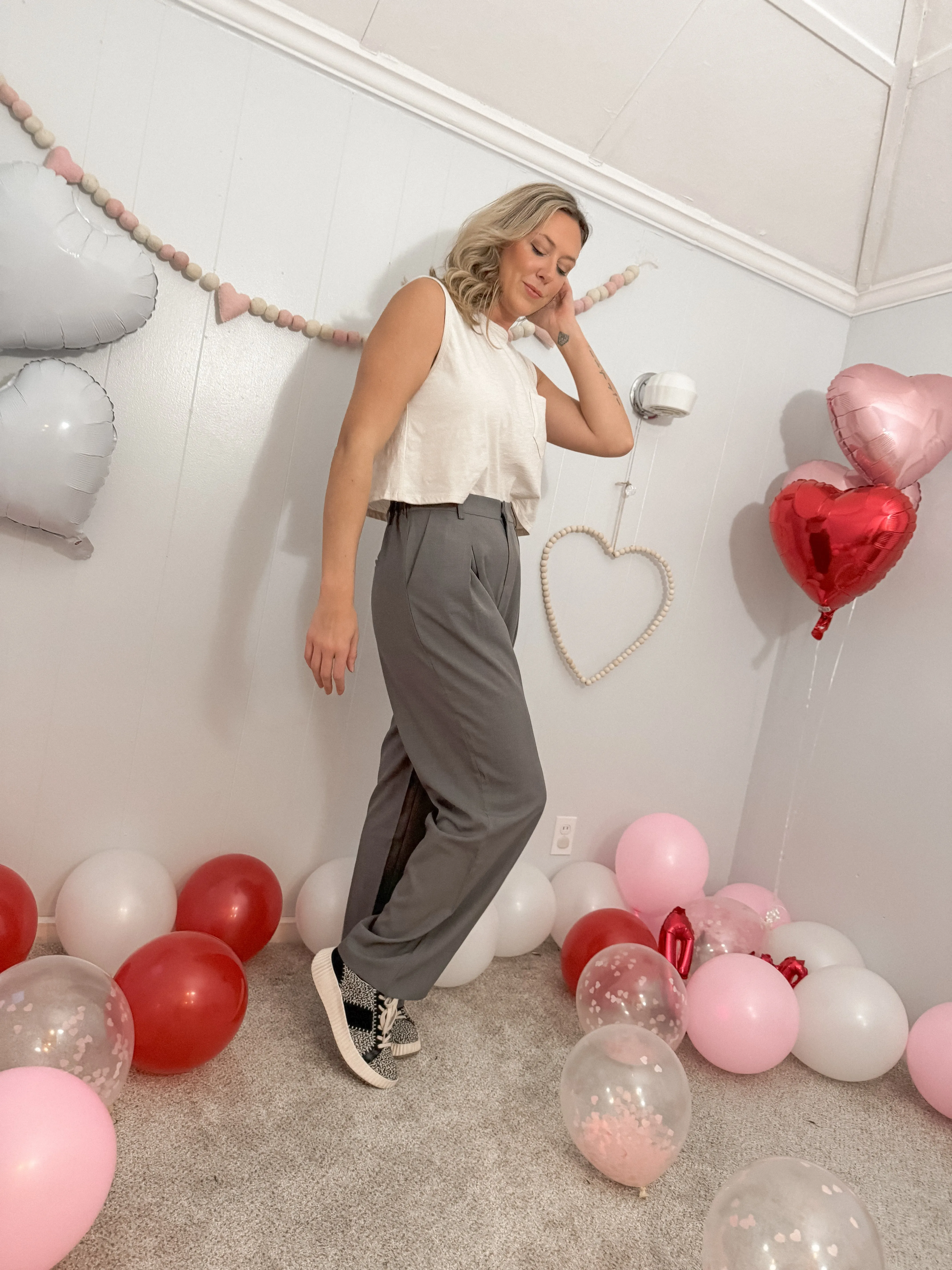 Grey High Waisted Trouser