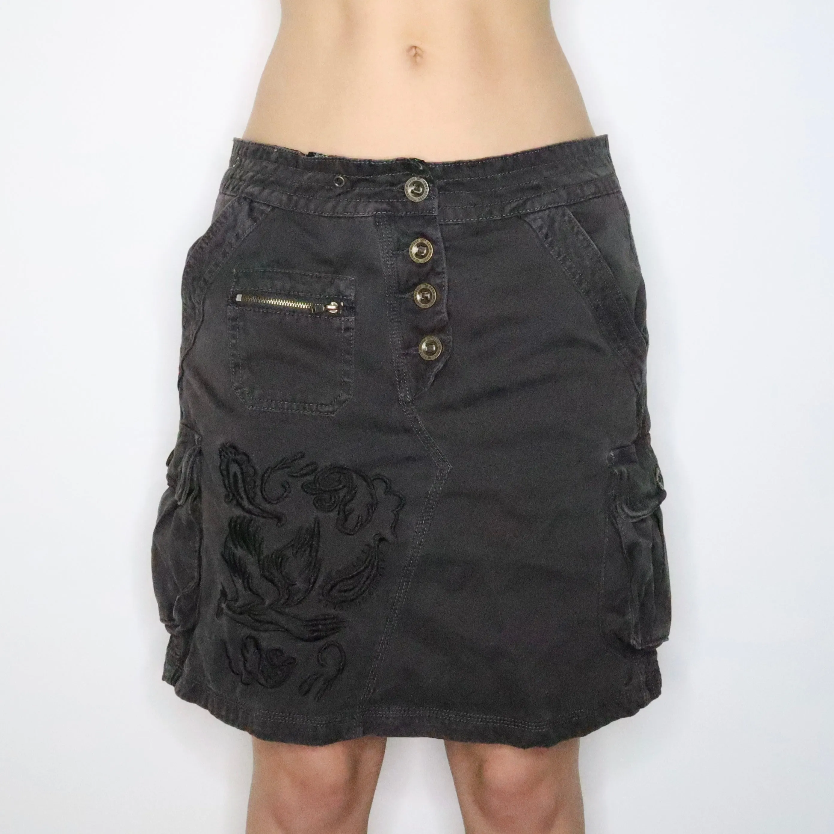 Grunge Cargo Midi Skirt (Medium) 