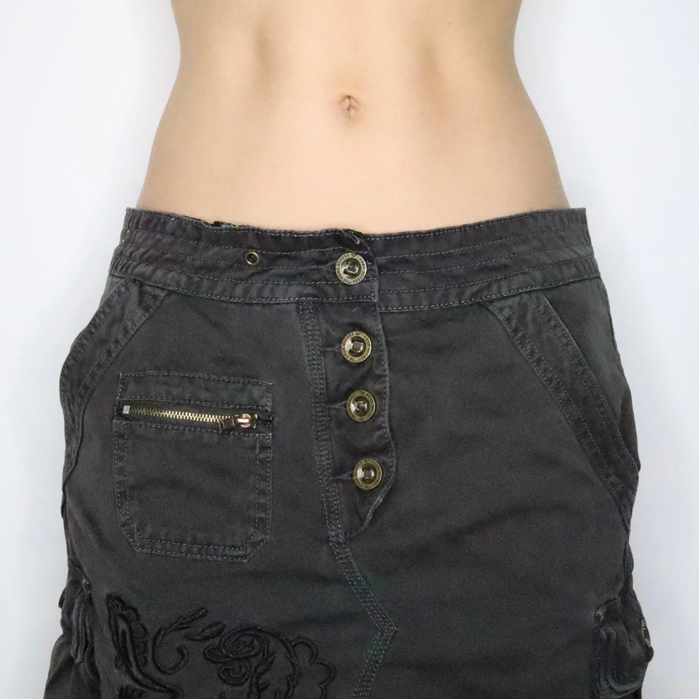 Grunge Cargo Midi Skirt (Medium) 