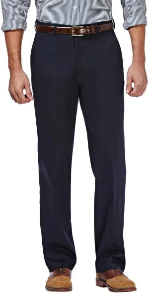 Haggar Men's Non-Iron Twill Pant (32x29, Navy)