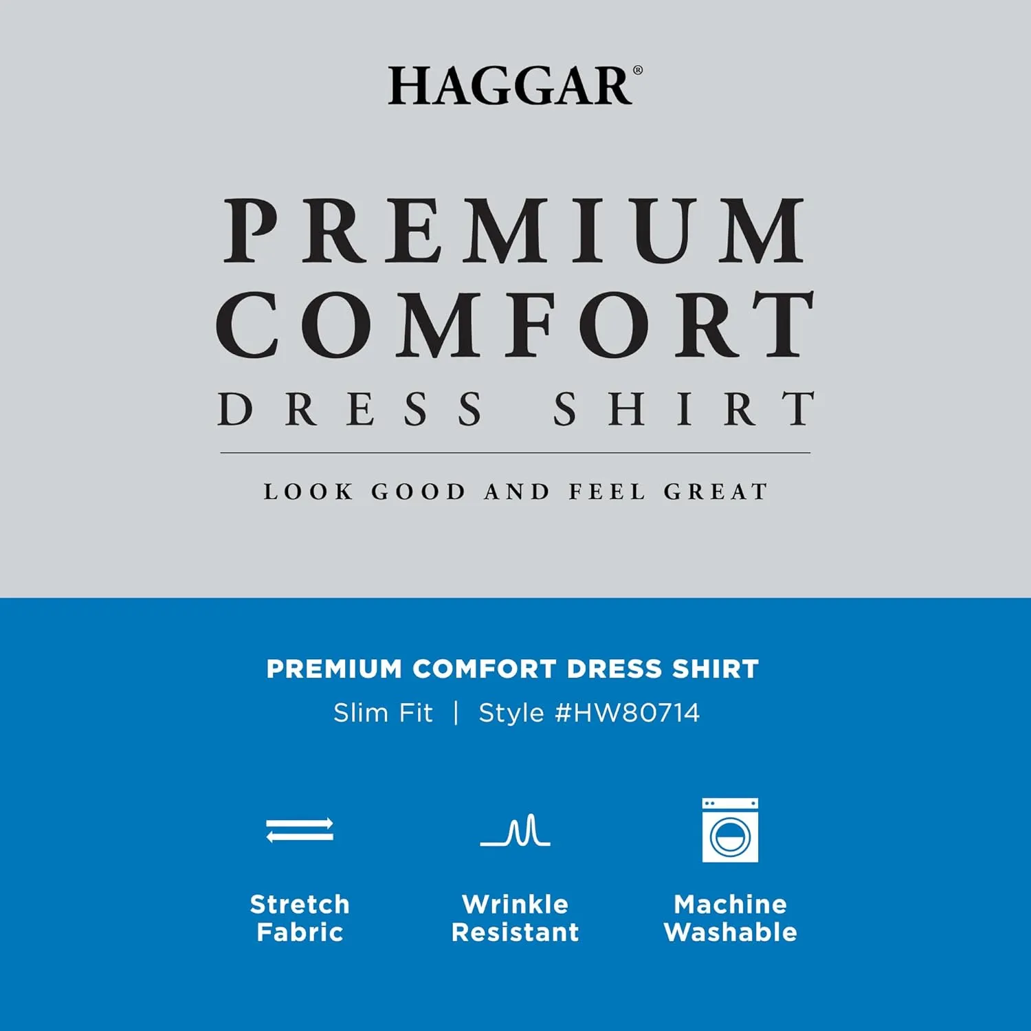 Haggar Men's Premium Comfort Slim Fit Wrinkle Resistant Dress Shirt