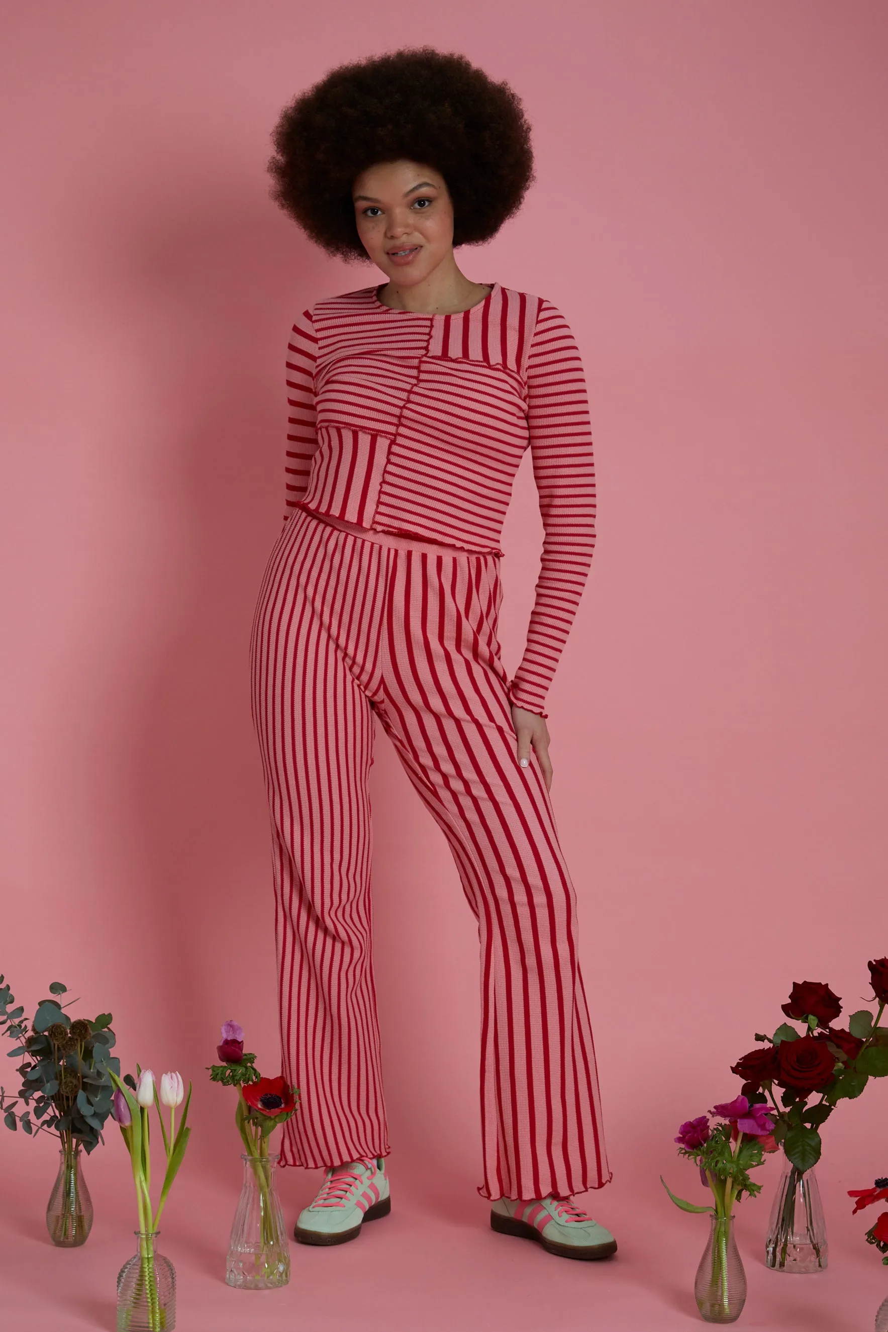 Fashionable Fit Hallie Stripe Jersey Flares - Curve