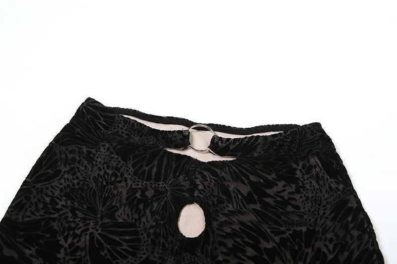 Halter o ring shrug 3 piece mini skirt set