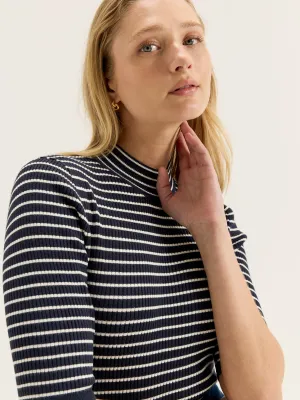 Hamilton Stripe Jumper DoubleLayered Collar
