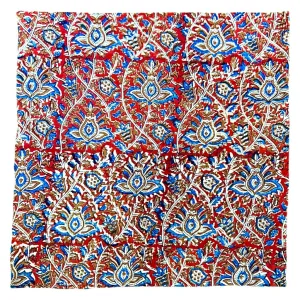Hand Block Print Cotton Pocket Square - Red