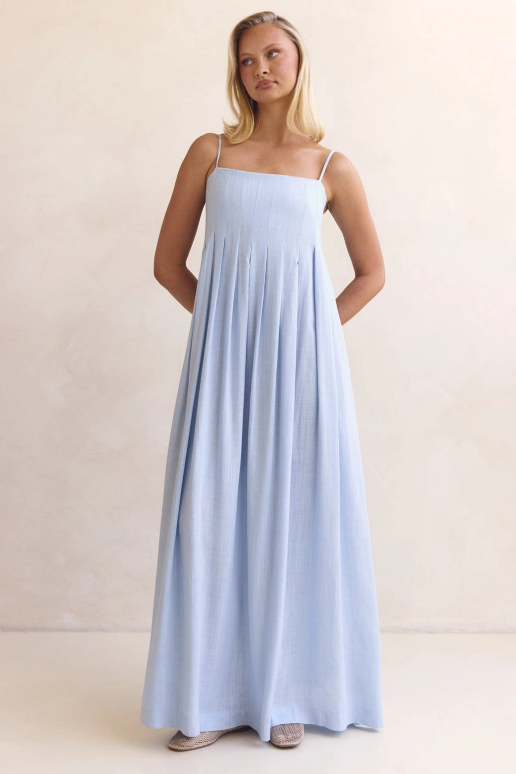 Haven Maxi Dress (Blue) Anti-bacterial