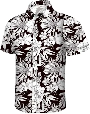 Hawaiian Shirt for Men Button Down Short Sleeve Summer Shirt Loose Fit Floral Printed Beach Travel Hiking Shirts
