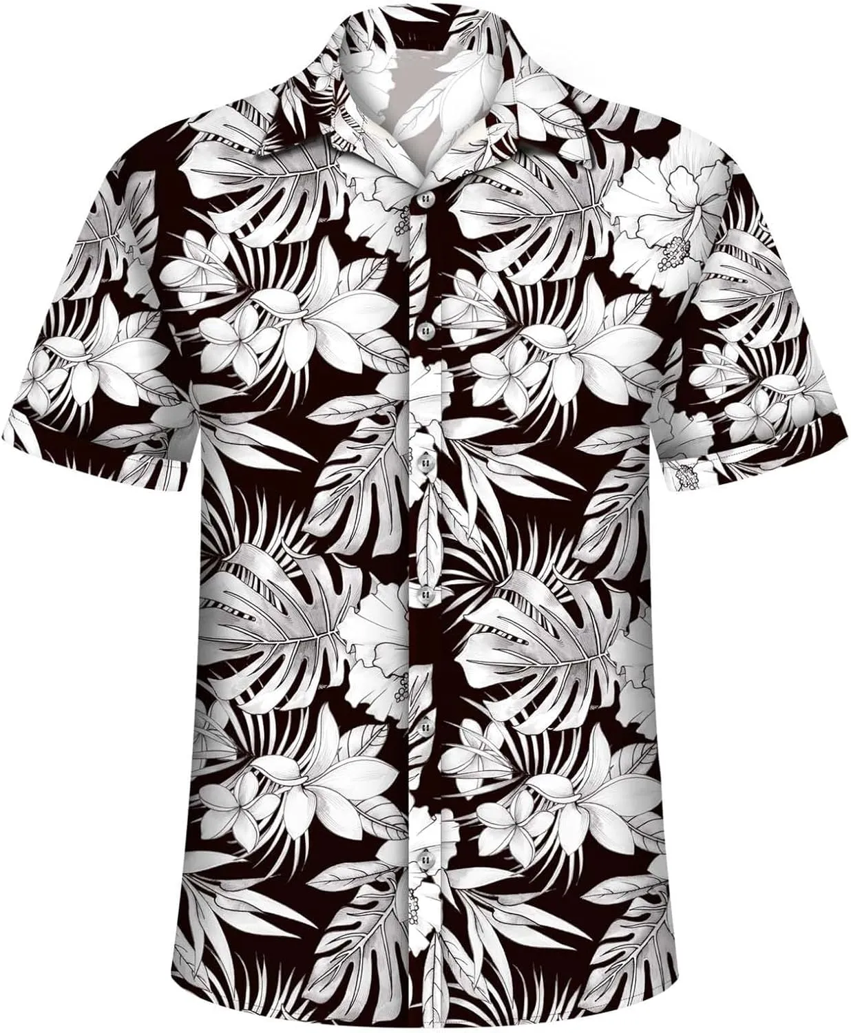 Hawaiian Shirt for Men Button Down Short Sleeve Summer Shirt Loose Fit Floral Printed Beach Travel Hiking Shirts