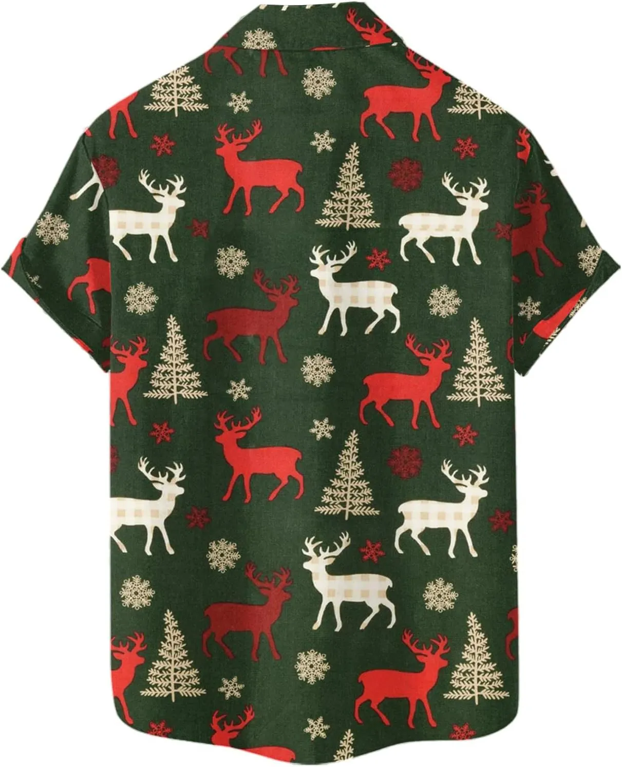 Hawaiian Shirts for Men Christmas Bowling Shirt Short Sleeve Print Regular Fit Summer Beach Casual Button Down Shirt