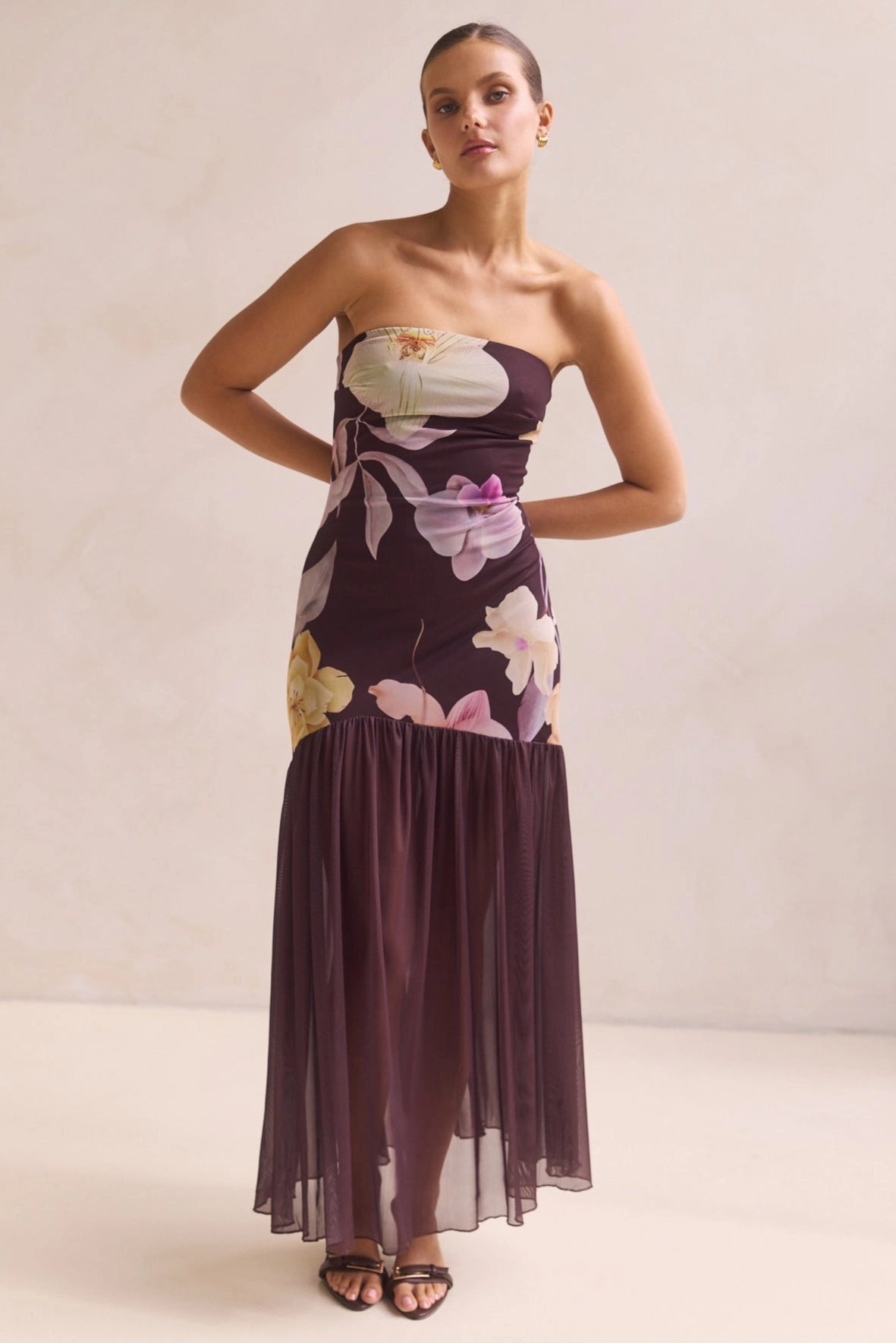 Polished Mood Hazel Maxi Dress (Chocolate)