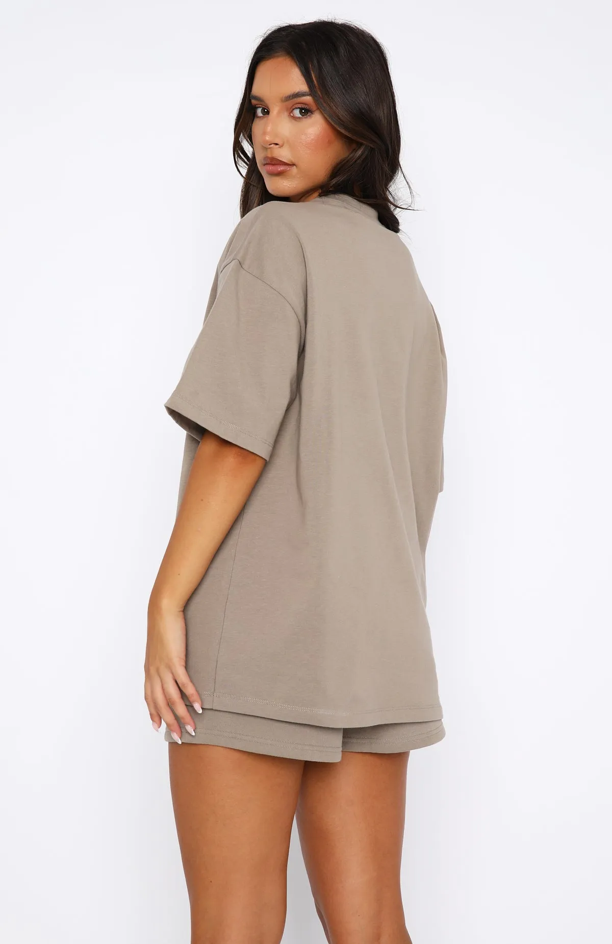 Offstage Oversized Tee Fawn Lightweight Fabric Subtle Fit