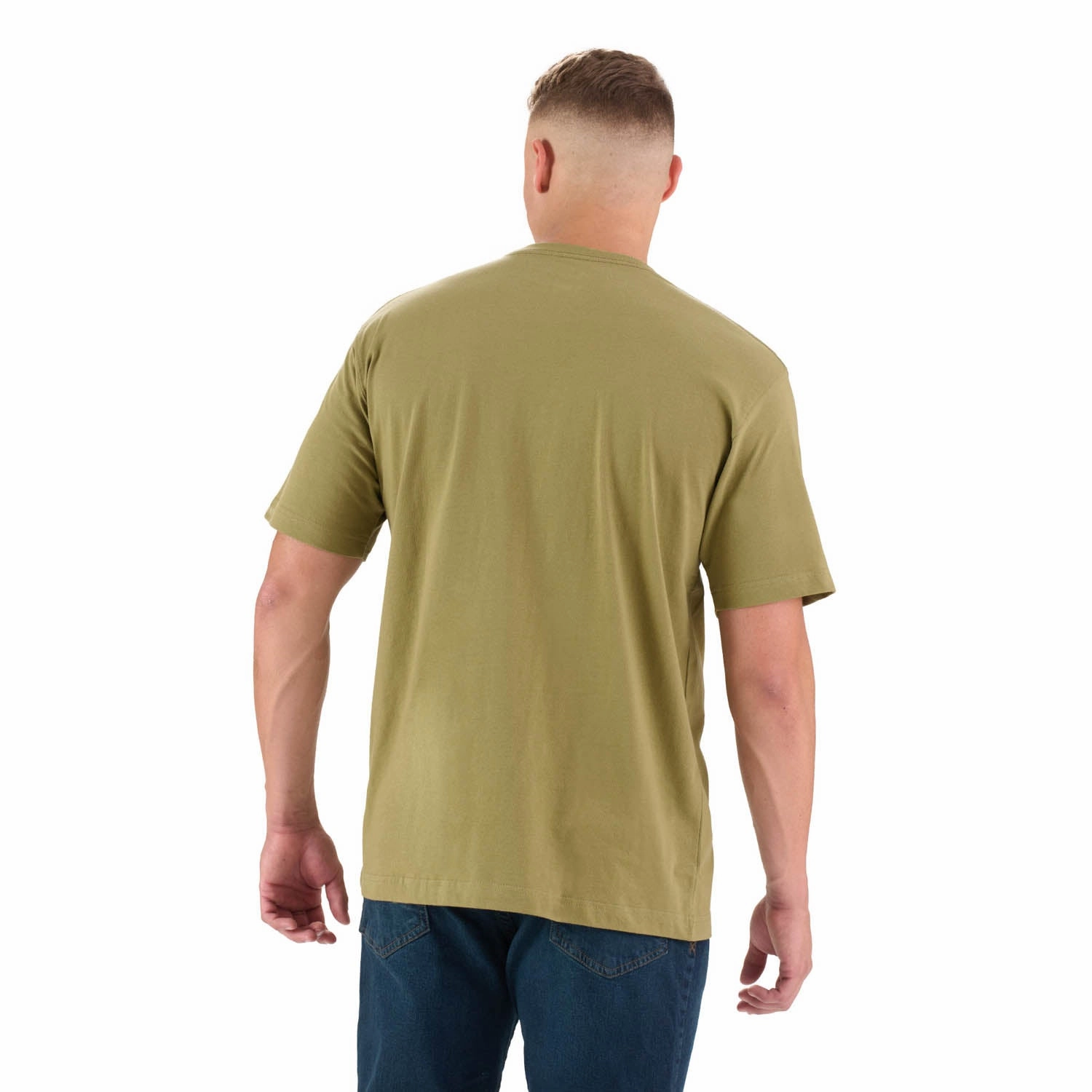 Flexible Movement Casual Layer Berne Mens Light Olive 100% Cotton Heavyweight Pocket Tee S/S