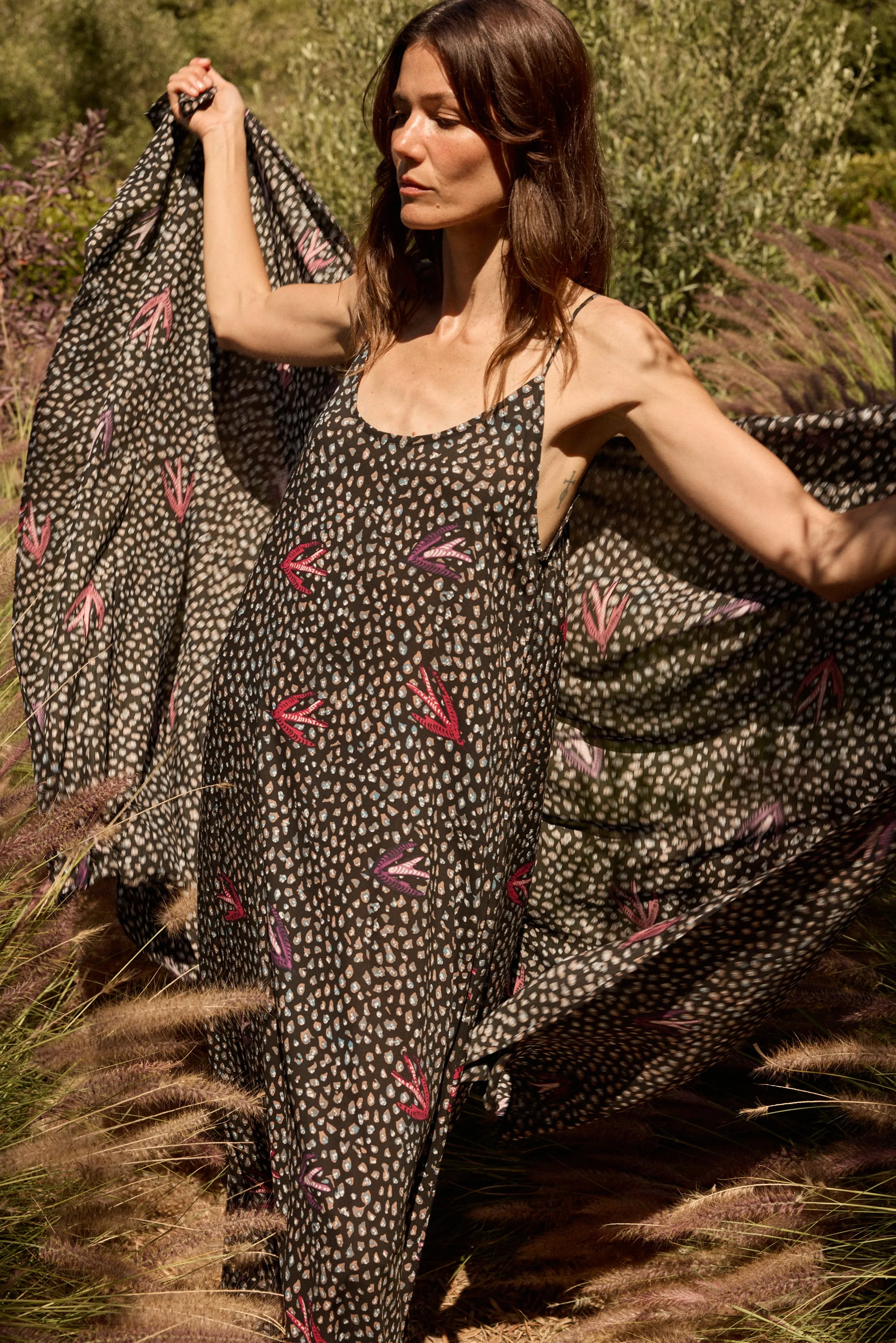 Sleek long-sleeve dress Comfortable Waistband HEATHER MAXI