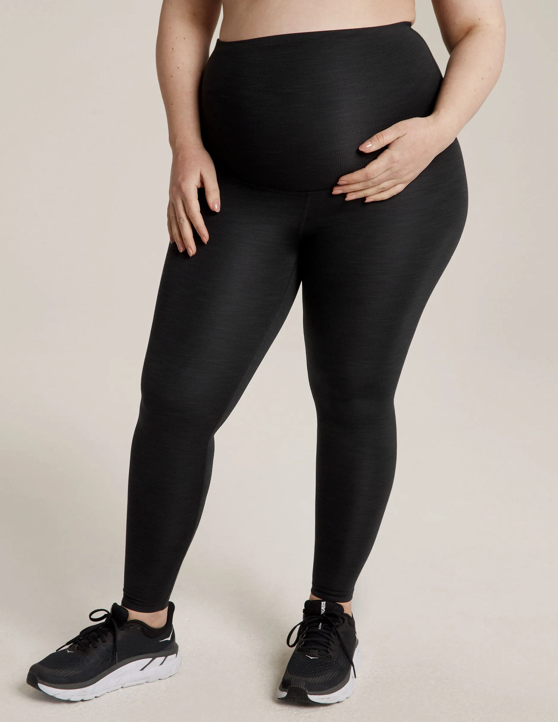 Heather Rib Maternity Midi Legging