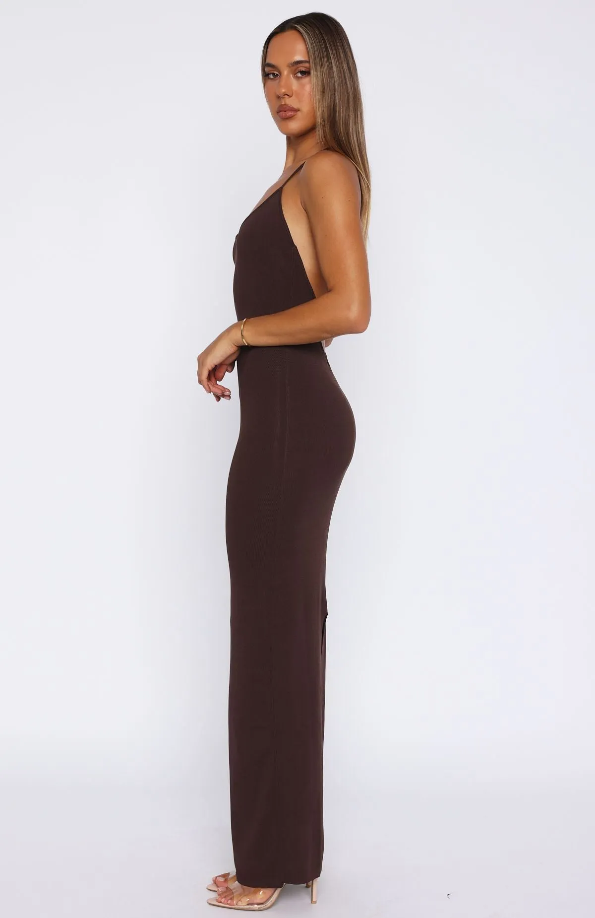Don't Need Permission Maxi Dress Chocolate Ethically Sourced Material CollapsibleFrame