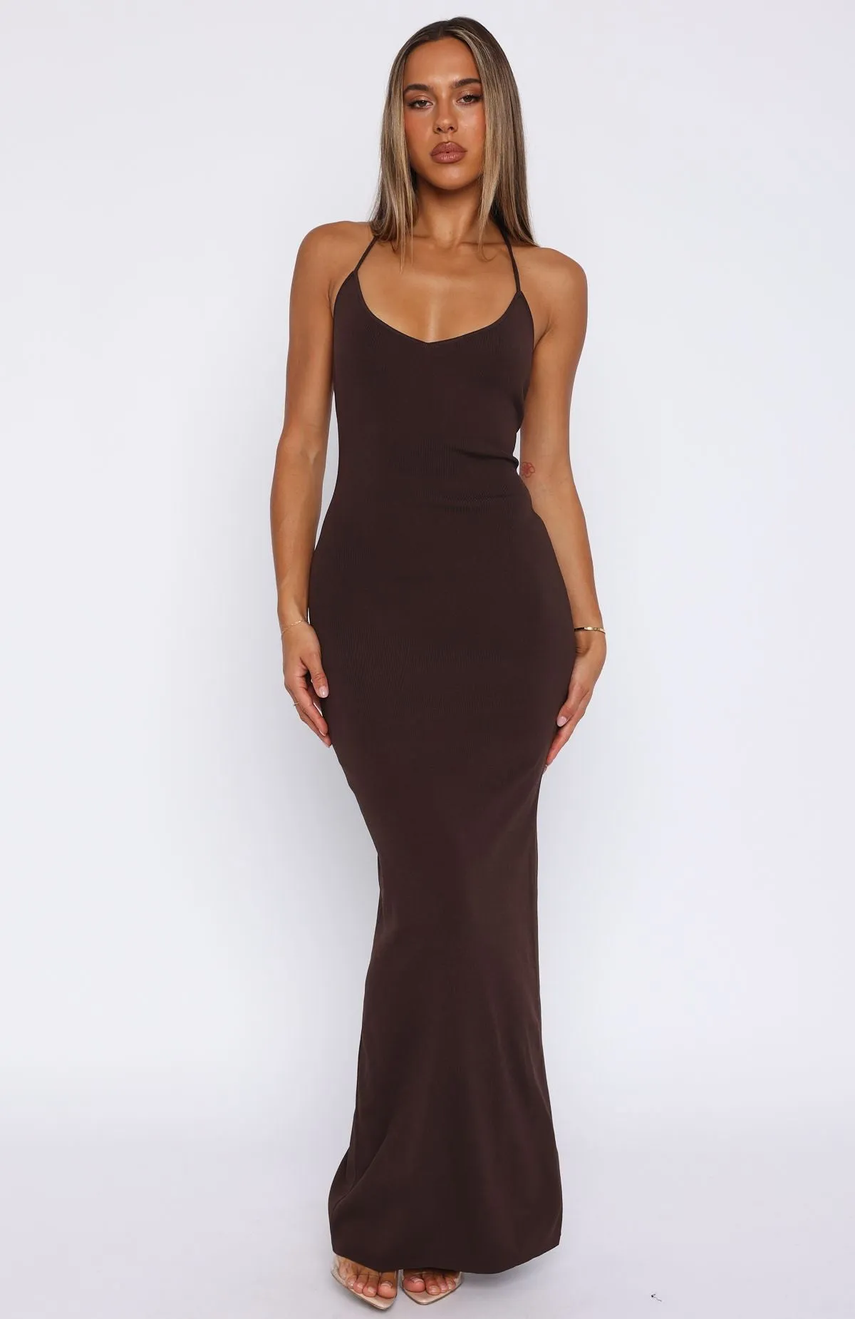 Don't Need Permission Maxi Dress Chocolate Stretch Technology