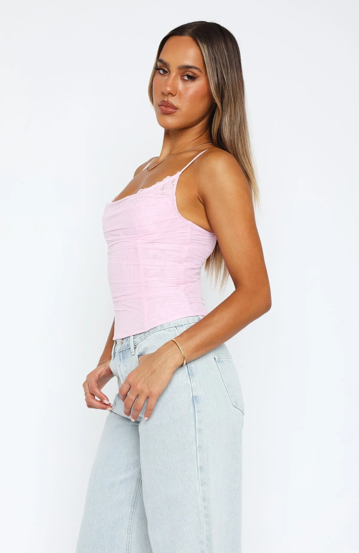 Stretch Material Heavenly Image Bustier Candy Pink