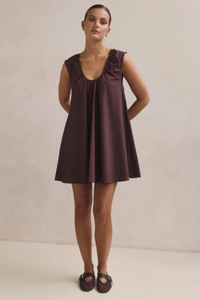 soft elegance Runway-Ready Helena Mini Dress (Chocolate)