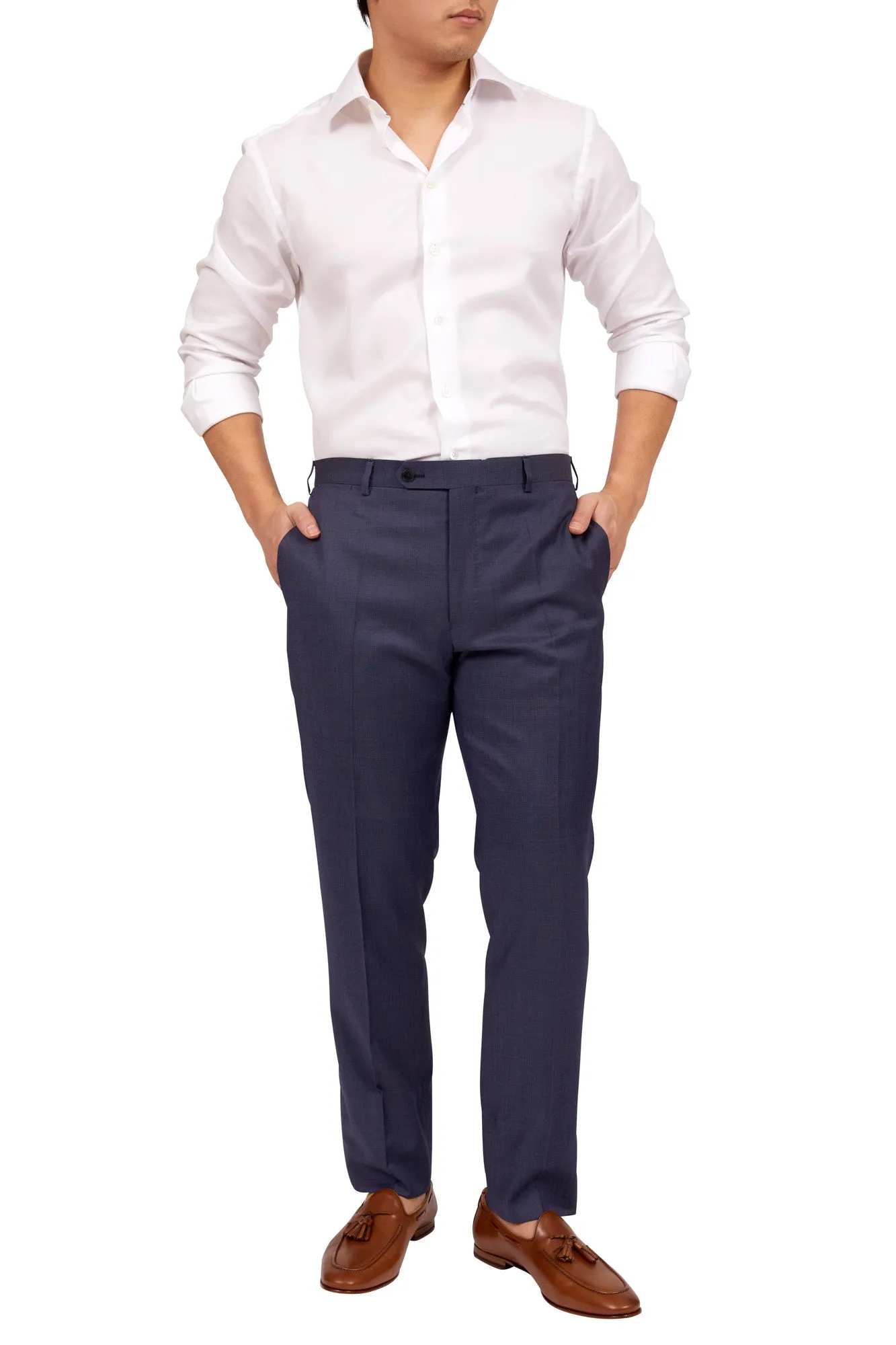 HENRY SARTORIAL Wool Trousers BLUE REG